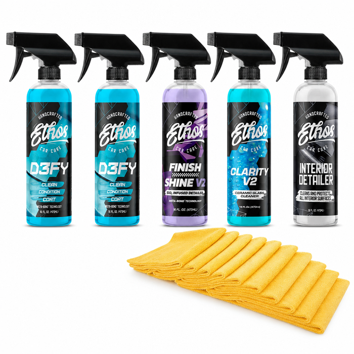 DEFY Total Care System: 2x DEFY + Finish Shine V2 + Clarity V2 Glass Cleaner + Interior Detailer + Microfiber 10-Pack