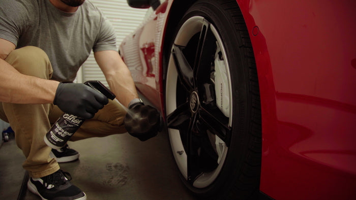 Spray Graphene Shine into a tire shine applicator, not onto the tire, to avoid overspray.