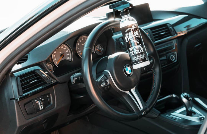 For heavy grime, deep clean with FRESH first, then finish with Interior Detailer.
