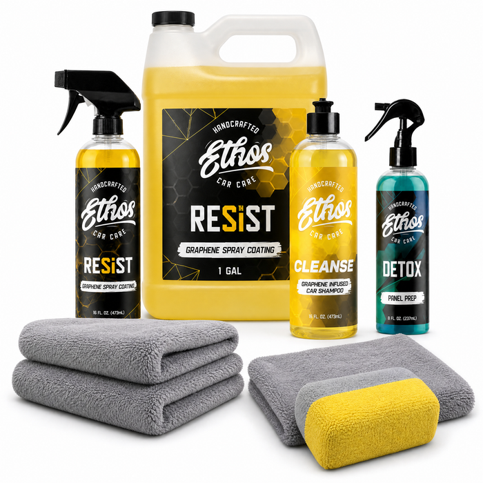 Resist Full System Bundle — RESIST 16oz + 128oz Gallon + Cleanse Graphene Shampoo + Detox + 3 Plush 470 towels + Large Applicator