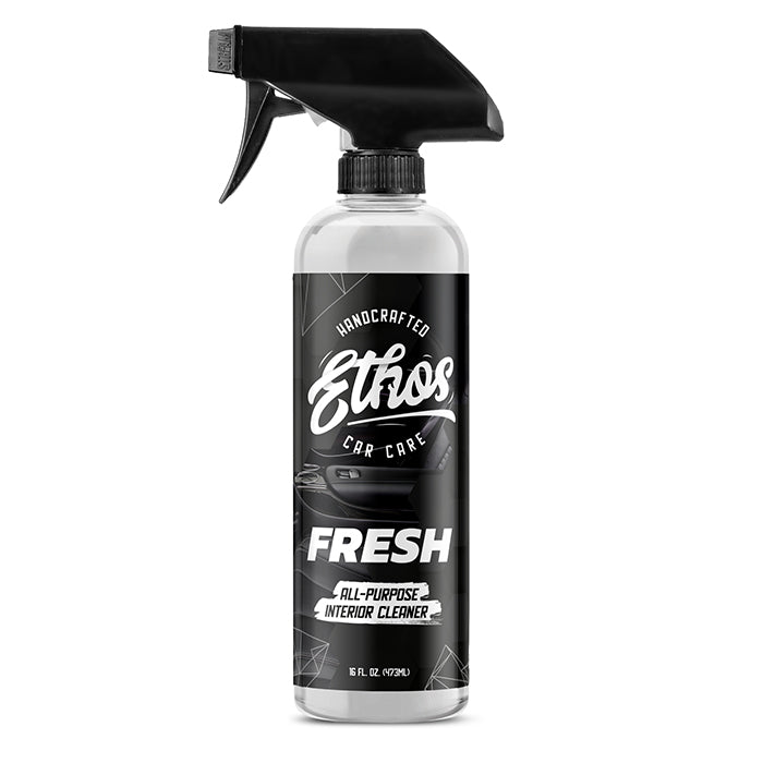 Clean first with FRESH or a mild interior cleaner, then let the surface dry.