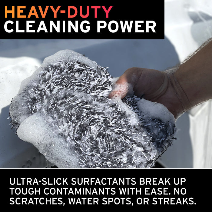Add 2 to 3 oz to your wash bucket, or 3 to 4 oz to a foam cannon, and foam the car.