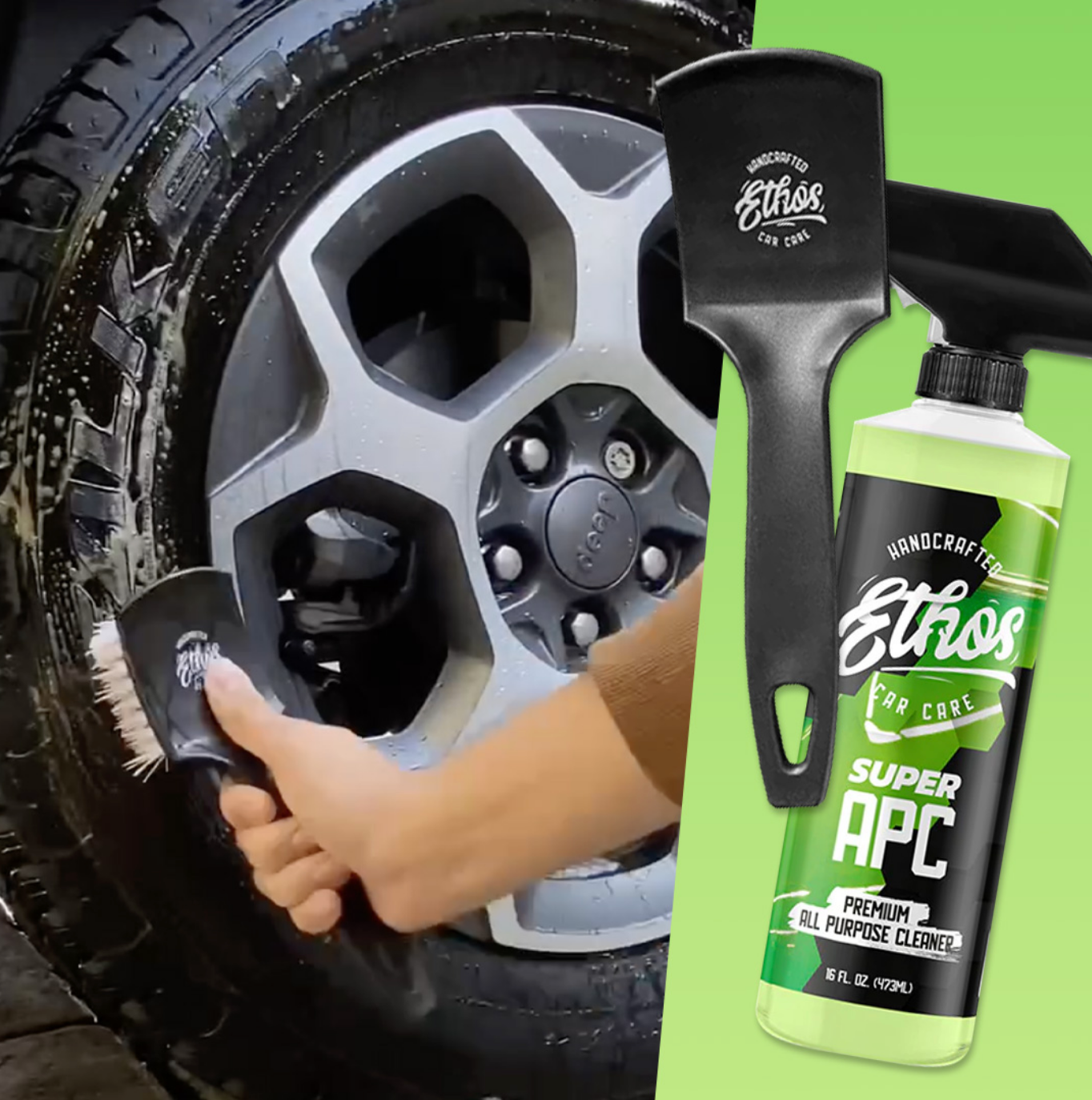 Ethos Car Care Wheel Cleaning Brushes, Tire Cleaning Brush