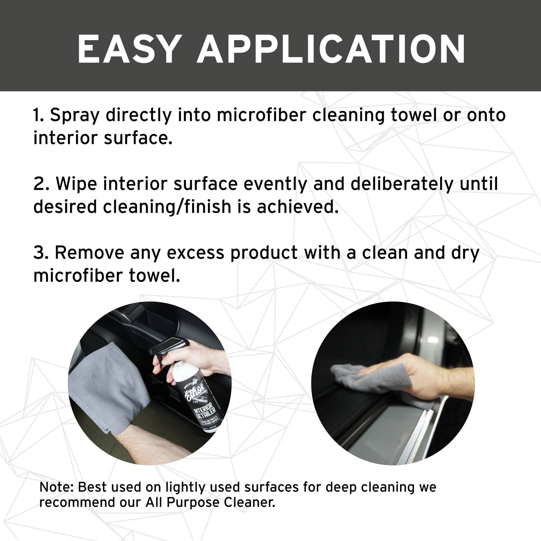 Microban Interior Detailer - Advanced Car Interior Cleaner, Protectant &  Dressing, All Purpose Cleaner & Leather Conditioner, Vinyl, Dashboard,  Screen, Seat Cleaner & More